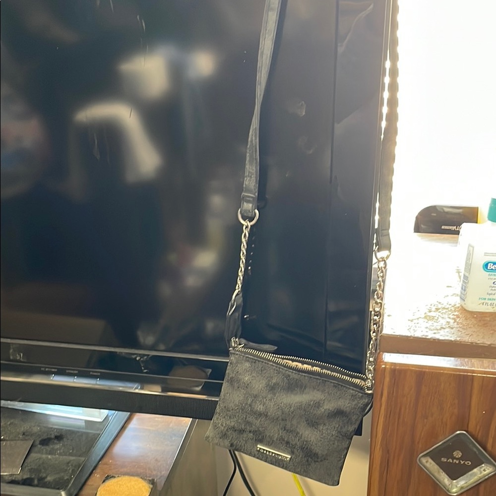 Black Crossbody Bag with Chain Strap